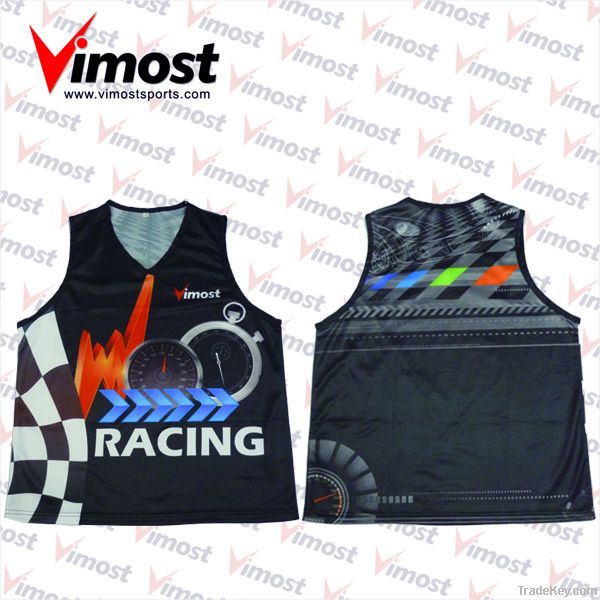 100% polyester custom running singlet uniform with sublimation