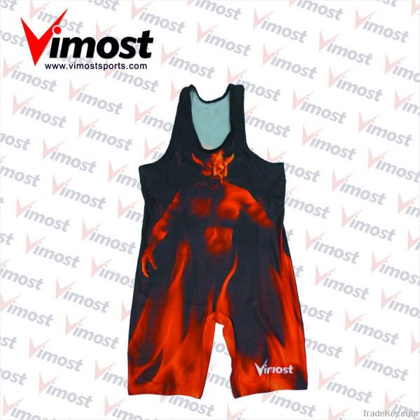 100% polyester custom wrestling singlet