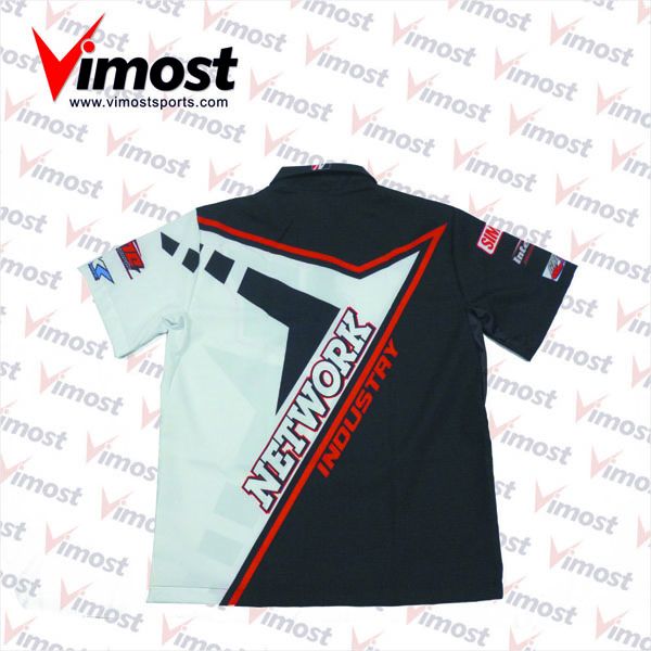 Racing shirt with polo neck, short sleeves