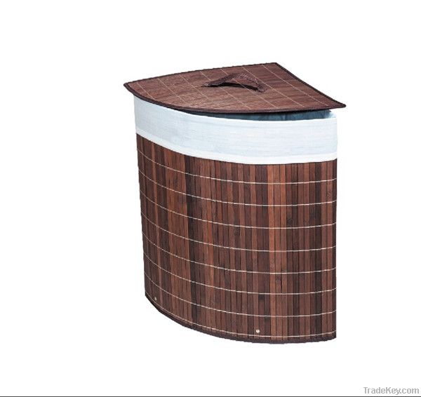 Folding Bamboo Corner laundry basket