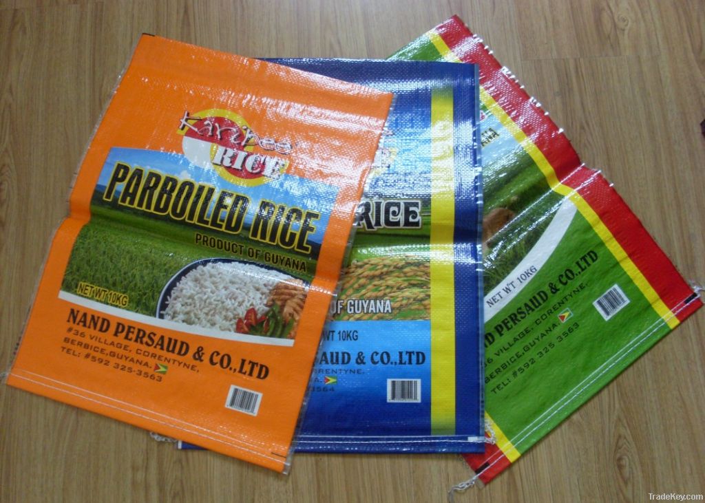 Laminated pp woven bag for packing rice