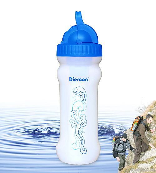 Diercon Portable Water Filter Bottle Squeeze Water Purfied Bottle