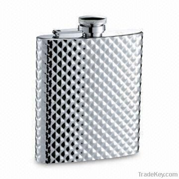 Barware Hip Flask with 6oz Capacity/Volume, Measures 96 x 21 x 114mm