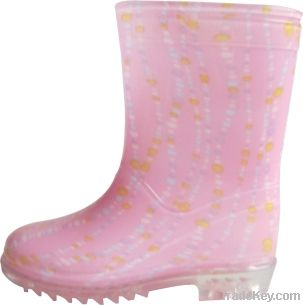 pink children pvc rain boots