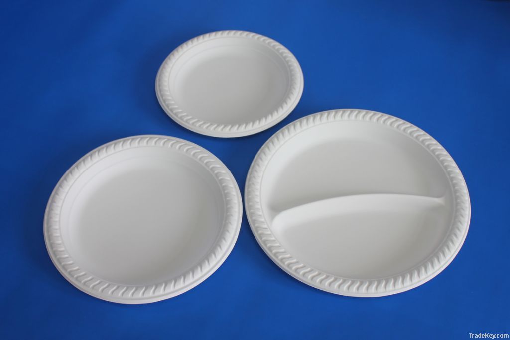 cimpostable biodegradable plastic plate tableware