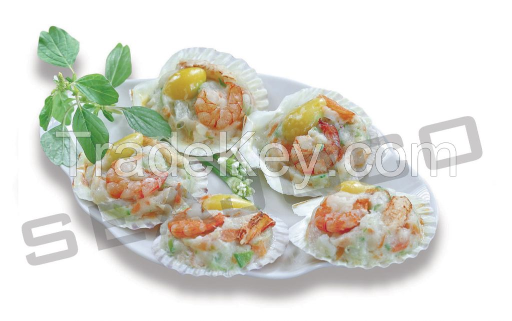 SEAFOOD ON SCALLOP SHELL