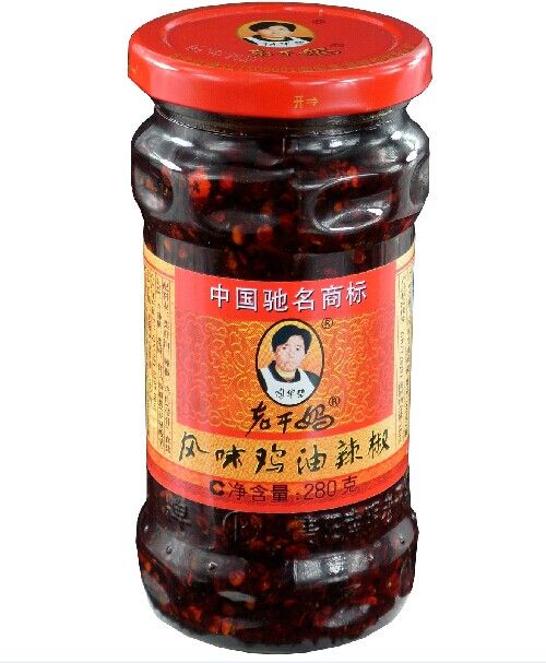 Chines most famous brand lao gan ma black bean oil chilli sauce chicken flavor