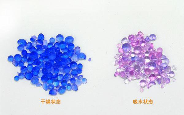Color changing silica gel