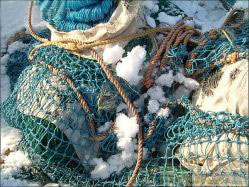 Waste fishing net scrap