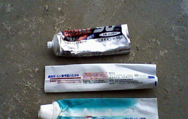 Toothpaste tube scrap