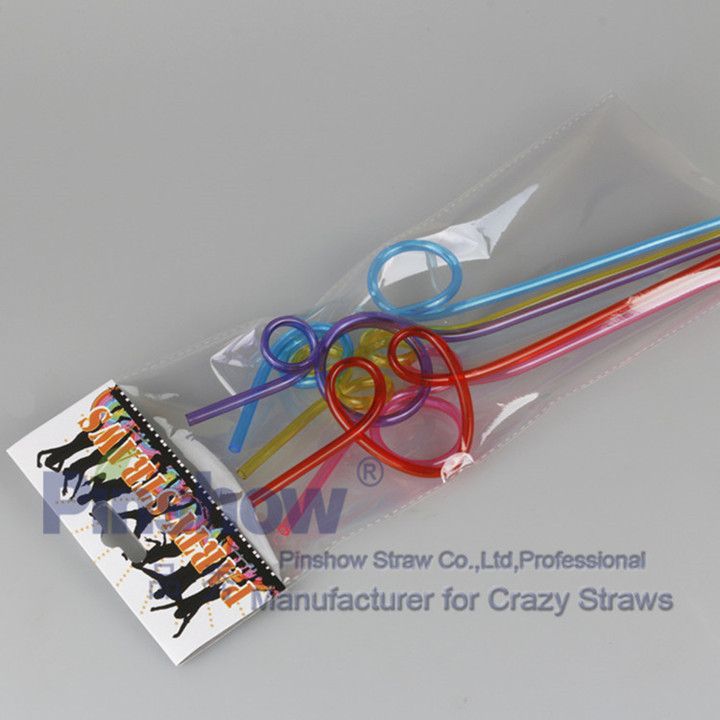 FDA approved Curly straw hard PVC straw plastic drinkink straw