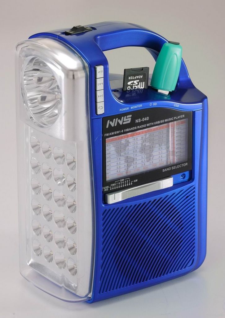 Torch radio with USB MP3 player