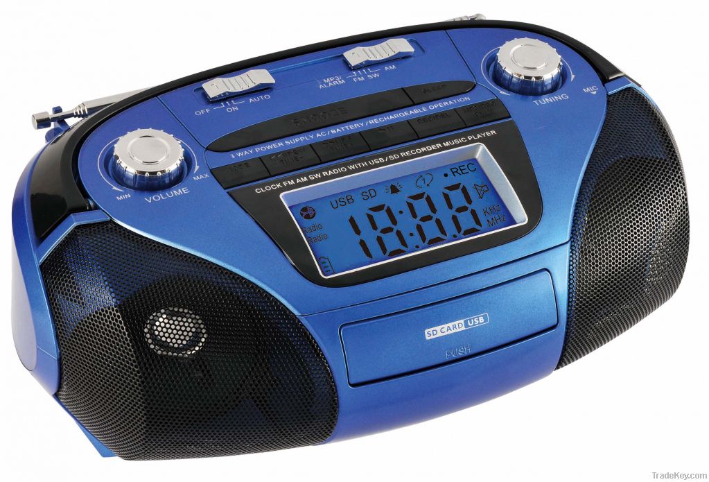 digital clock portable radio mp3 usb tf card radio