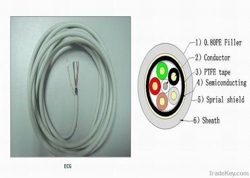 5 cores ecg cable