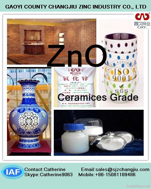 Changjiu Hot sale Ceramic Grade Zinc Oxide