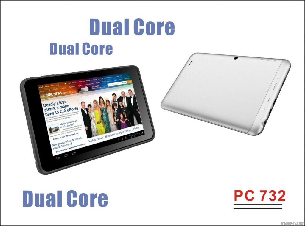 7 inch IPS screen, Dual Core tablet PC, suppoet 3G, wiFi and bluetooth.
