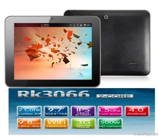 9.7 inch IPS Dual Core tablet pc , built in 3G , GPS and bluetooth