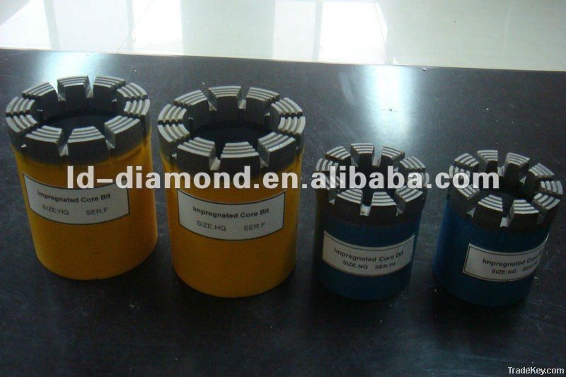 Impregnated diamond core bit