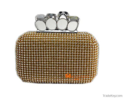Top-quality New PU Fashion 4 Ring Knuckle Skull Clutch Bags