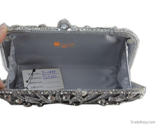 Elegant crystal Clutch / Evening Bag with musical note shape