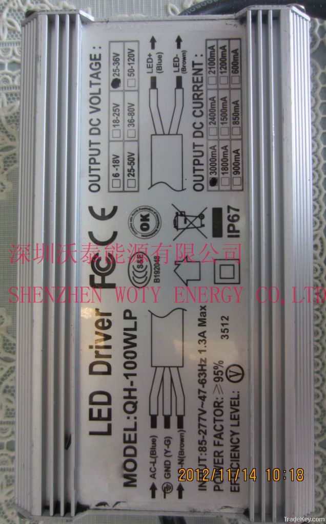 100W external waterpfoof led driver