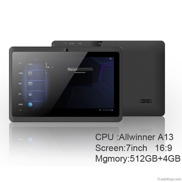 Mid 7" inch Android 4.0 tablet pc in Allwinner A13 Q8