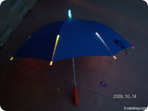 19"*8K fashion black led light kids straight advertising umbrella