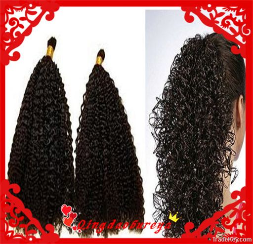 100% Virgin Remy Kinky Curl Hair Bulk