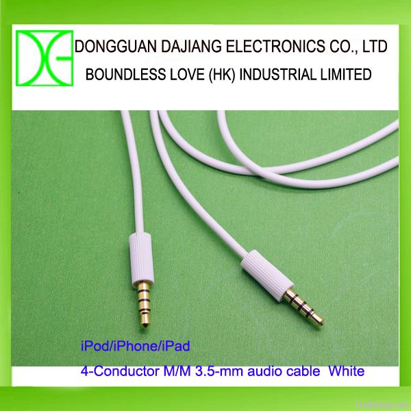 Best selling TRRS cable white 3.5mm