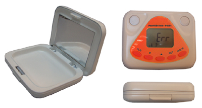 Pedometer with heart rate tester and cosmetic box
