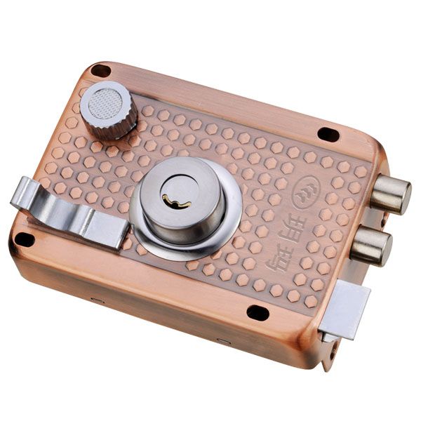 High-quality Steel Plate Rim Lock with Brass Cylinder
