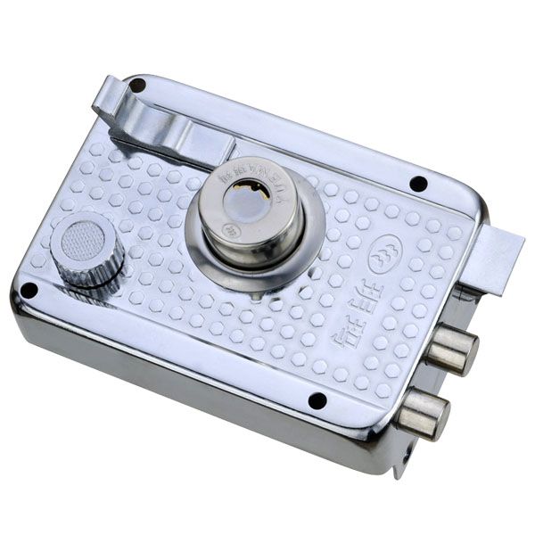 High-quality Steel Plate Rim Lock with Brass Cylinder