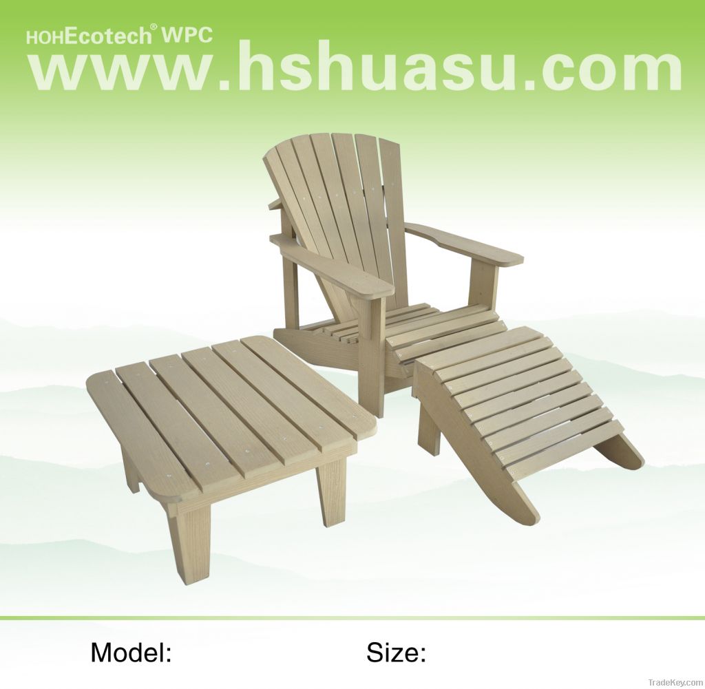wood plastic composite garden chair set