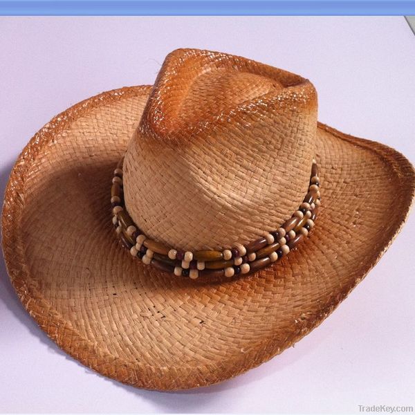 New Fashion Raffia Material Cowboy Straw Hat