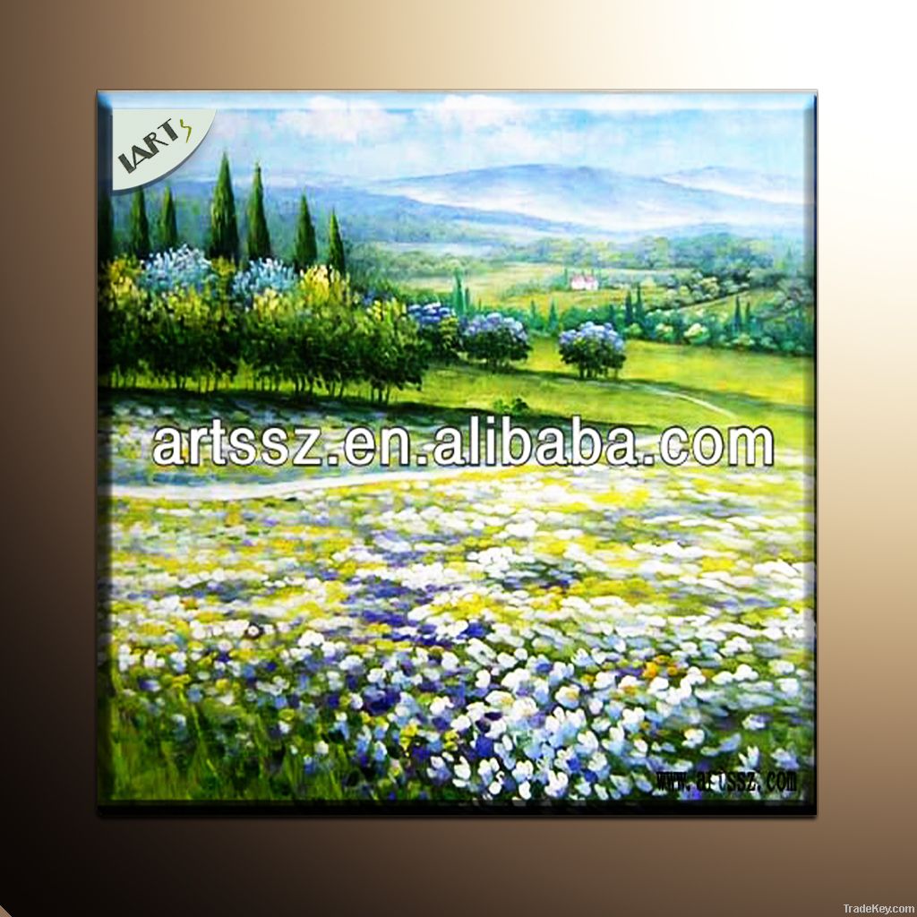 Hot design beautiful scenery landscape oil painting on canvas