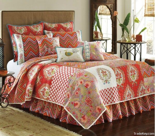 washable embroidery patchwork quilt bedding