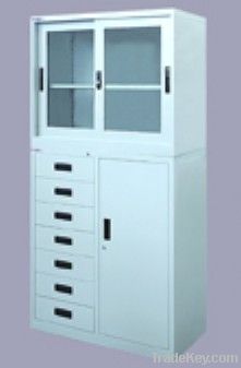 Steel Filing Cabinet with Glass Sliding Doors, Steel  Wall Units