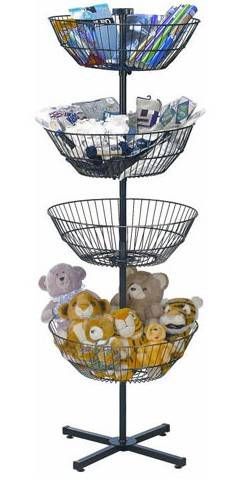 four wire basket spinner display stand