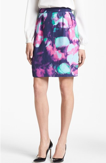 abstract floral print skirt