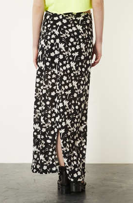 SHADOW FLORAL JERSEY MAXI SKIRT