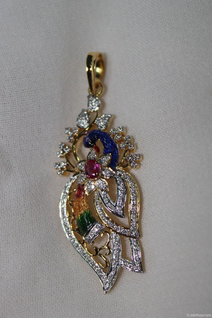 Designer peacock pendant