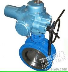 electric actuated metal sealed flange butterfly valve