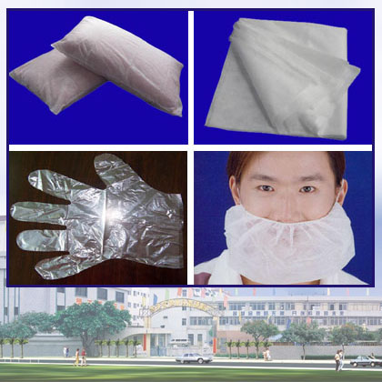 Disposable Bed Sheet, Pillow Case,PE Glove,Beard Cover