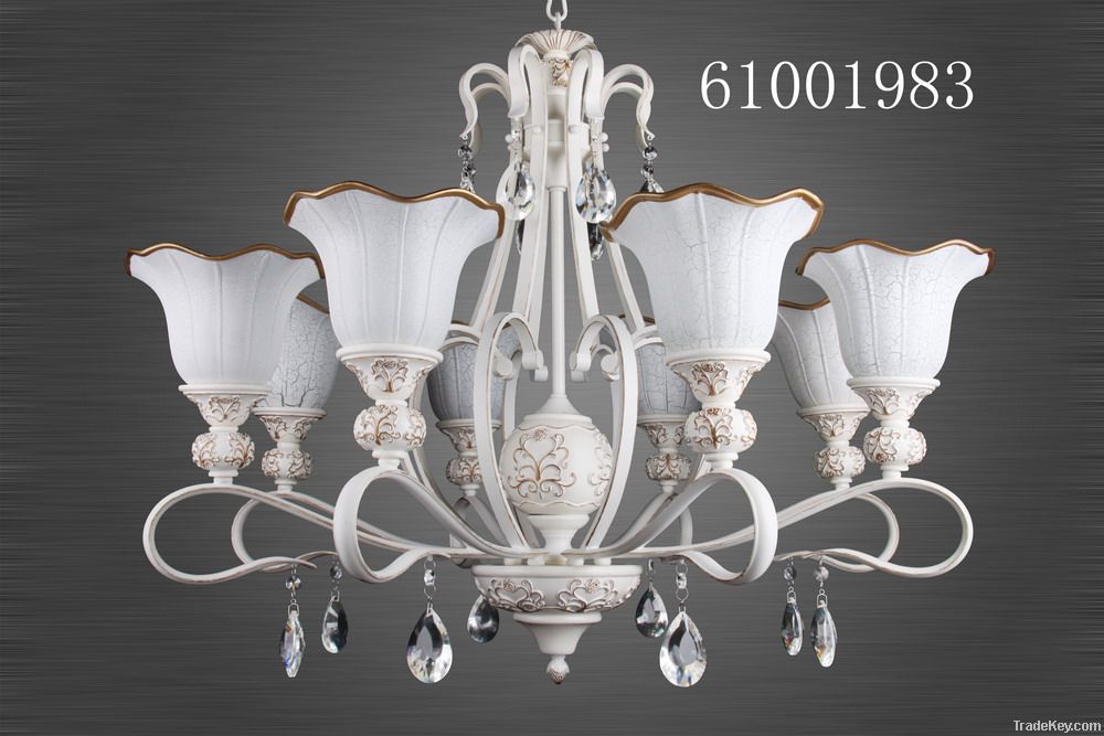 European style chandelier-resin and iron crystal pendant light