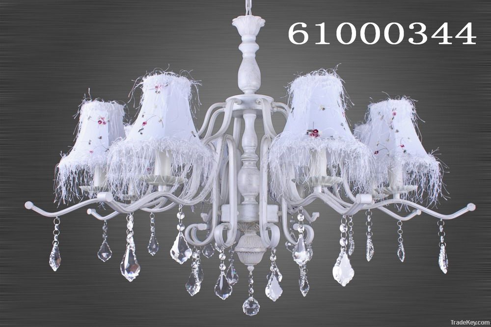 Resin and iron crystal chandelier