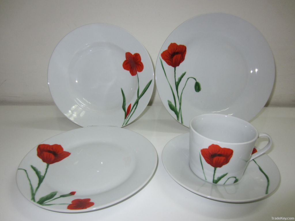 ound shape 20pc dinner set with  flower