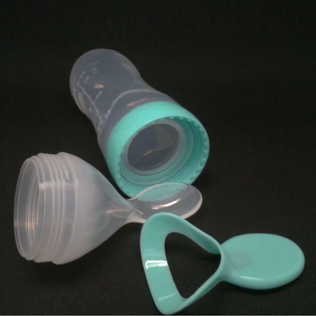 Silicone baby feeding spoon, squeeze spoon, baby spoon