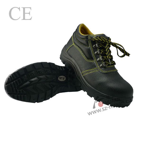 Industrial Steel toe black leather safety shoes