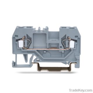 Rail-mounted spring cage clamp terminal blocks