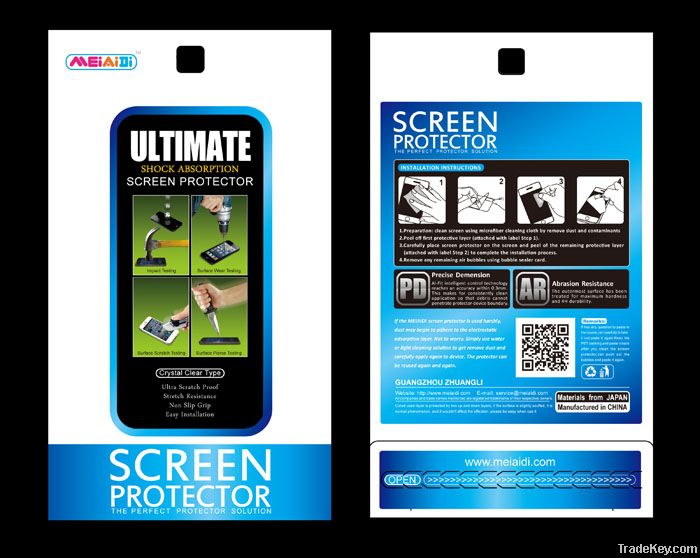 Shock absorption screen protector for iphone 4